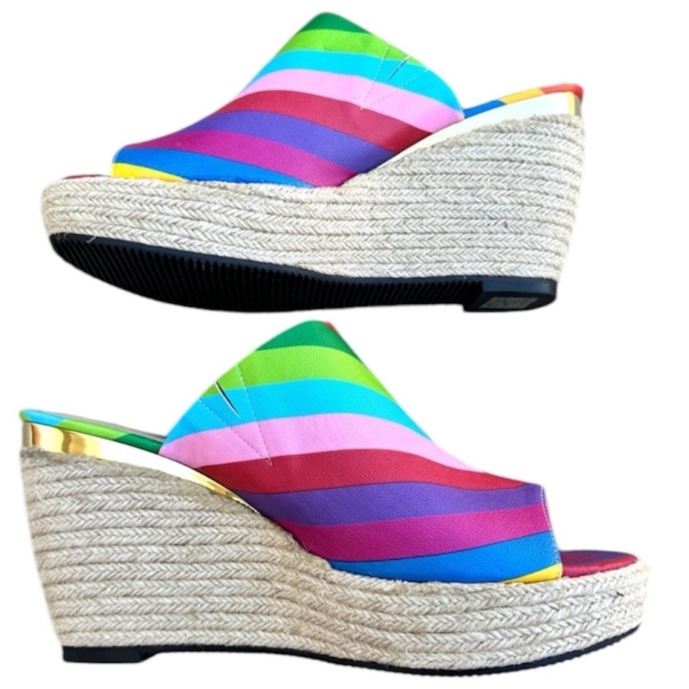 J. RENEE prys RAINBOW PLATFORM wedges heels slides sandals NEW 13 espadrilles